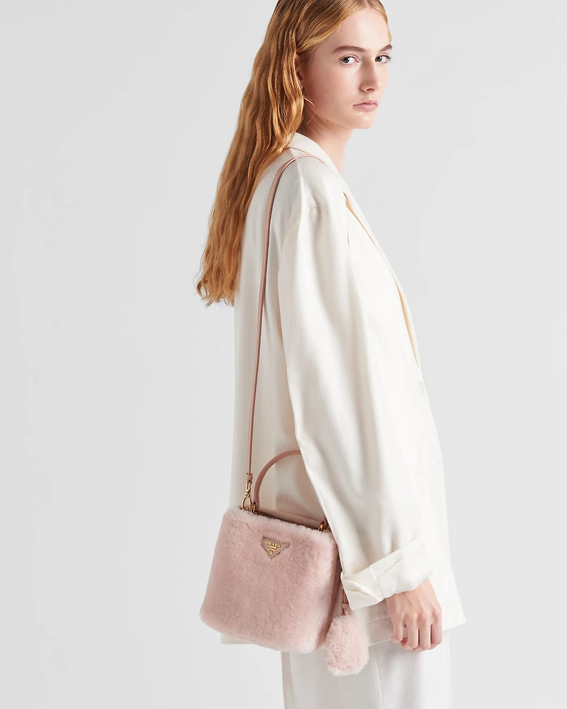 Prada Panier mini shearling bag