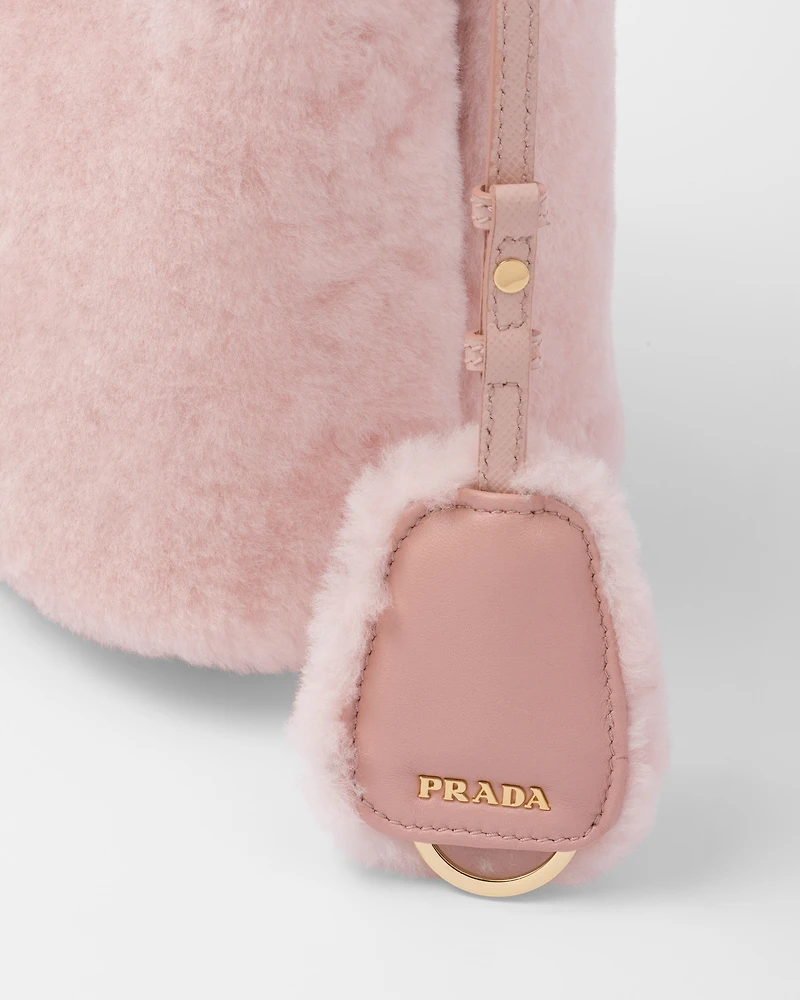 Prada Panier mini shearling bag