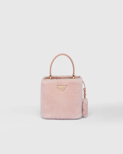 Prada Panier mini shearling bag