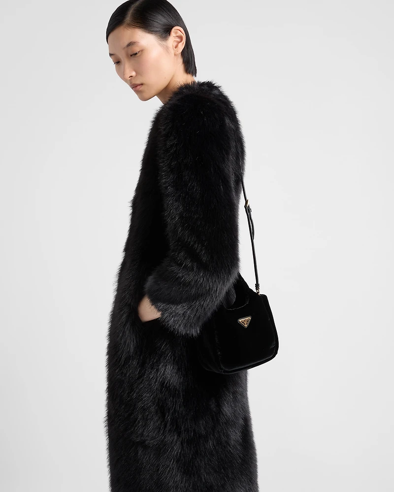 Mini padded velvet handbag