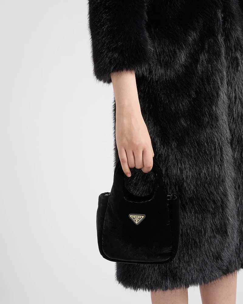 Mini padded velvet handbag