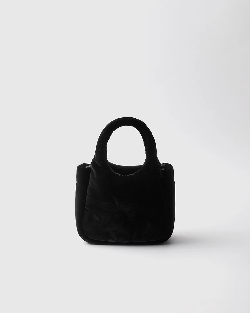 Mini padded velvet handbag