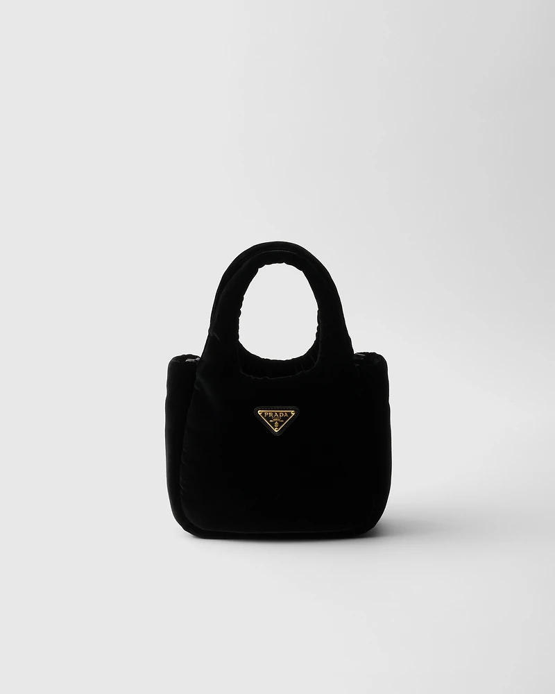 Mini padded velvet handbag