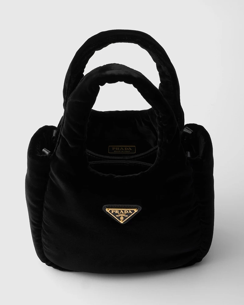Mini padded velvet handbag