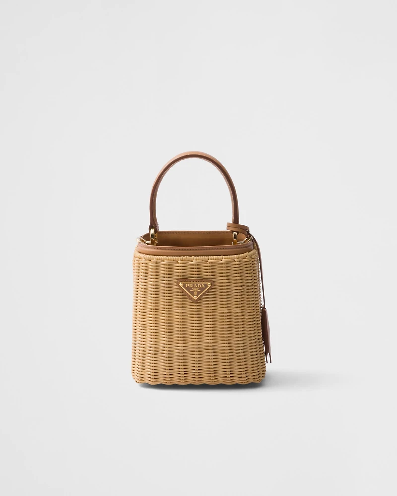 Prada Panier mini wicker and leather bag