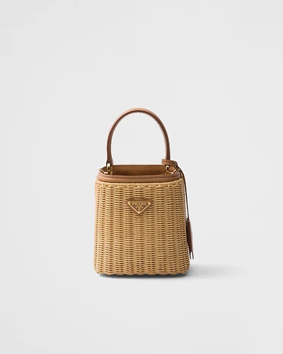 Prada Panier mini wicker and leather bag