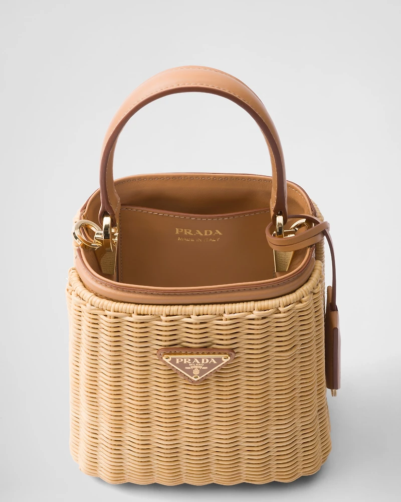 Prada Panier mini wicker and leather bag