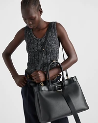 Prada Buckle large leather handbag with belt