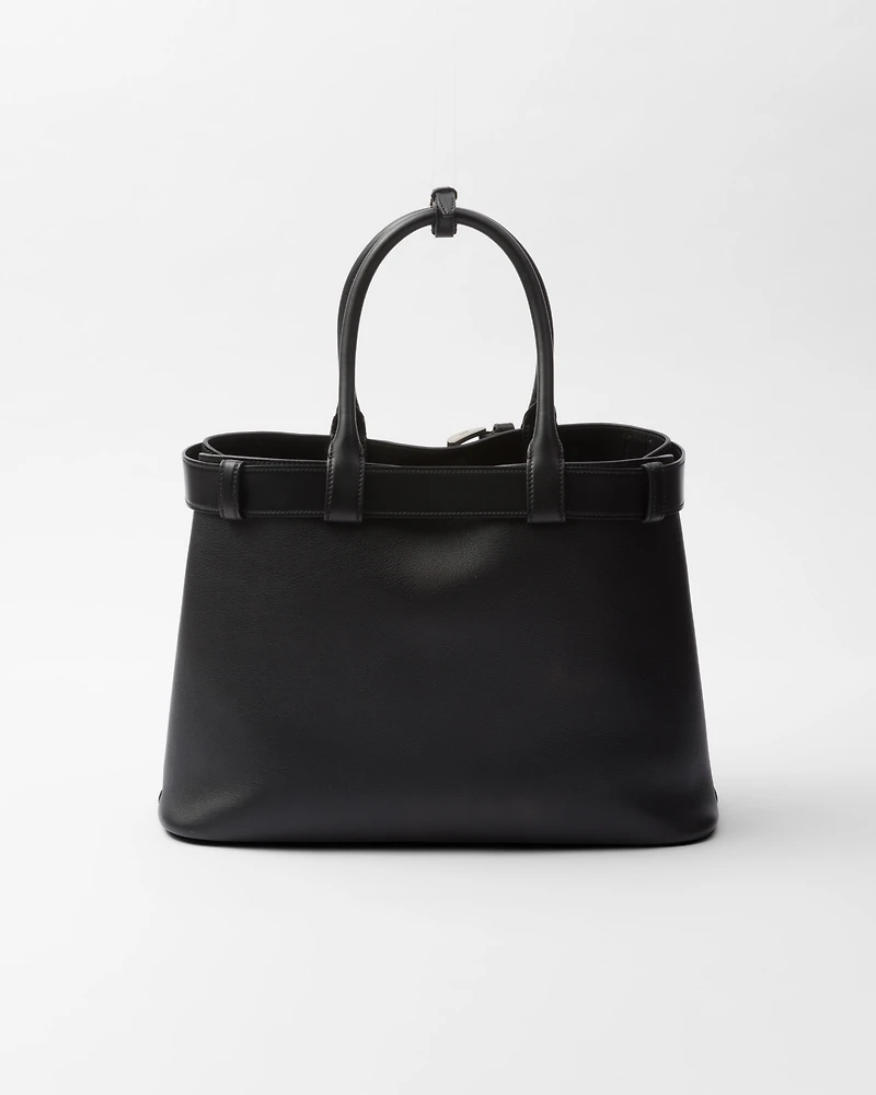 Prada Buckle large leather handbag with belt