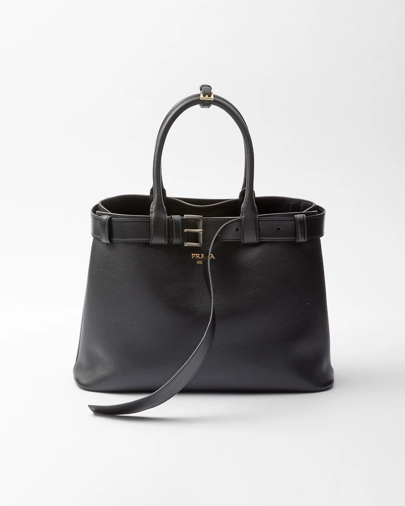 Prada Buckle large leather handbag with belt