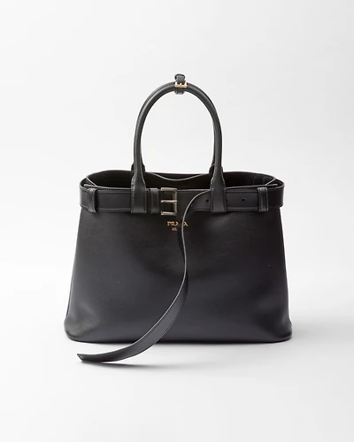 Prada Buckle large leather handbag with belt