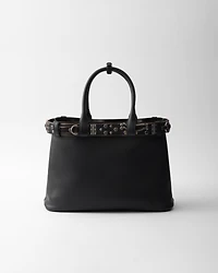 Prada Buckle leather bag with studded belt