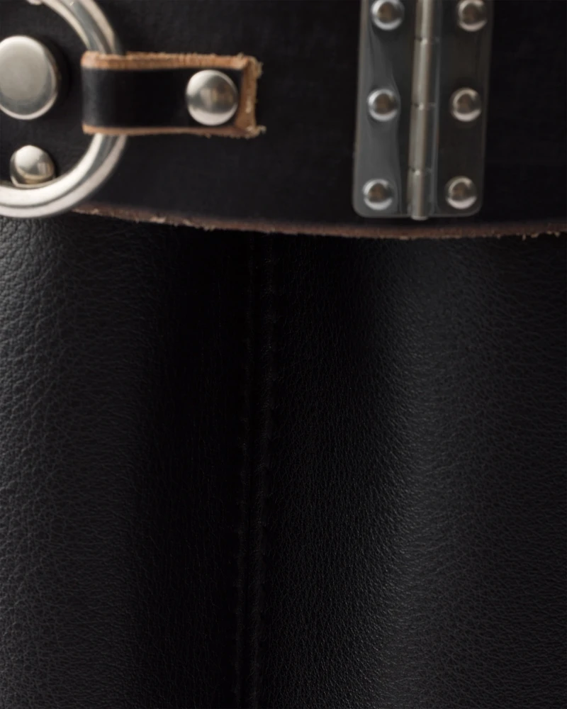 Prada Buckle leather bag with studded belt
