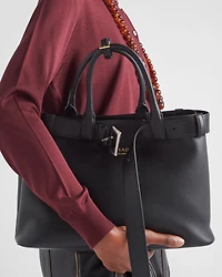 Prada Buckle medium leather handbag with belt