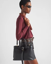Prada Buckle medium leather handbag with belt