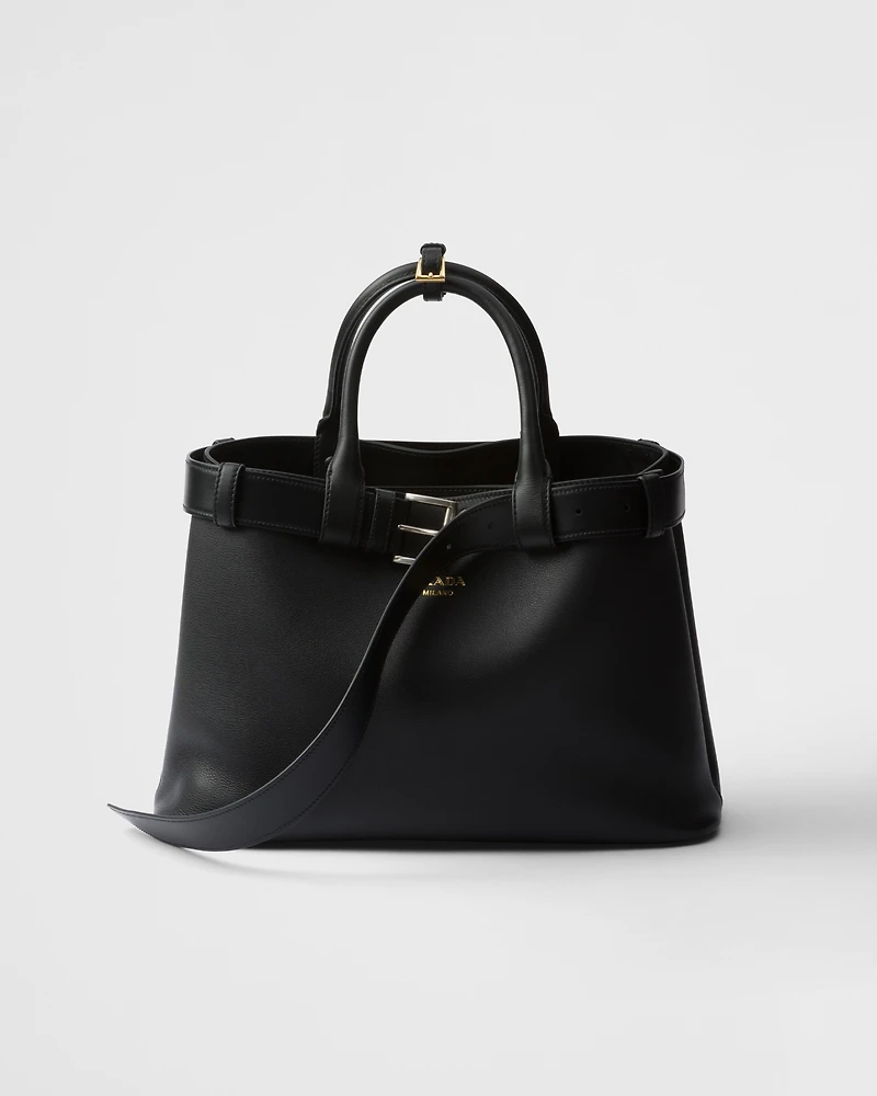Prada Buckle medium leather handbag with belt