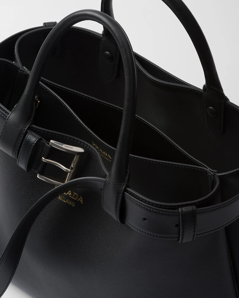 Prada Buckle medium leather handbag with belt