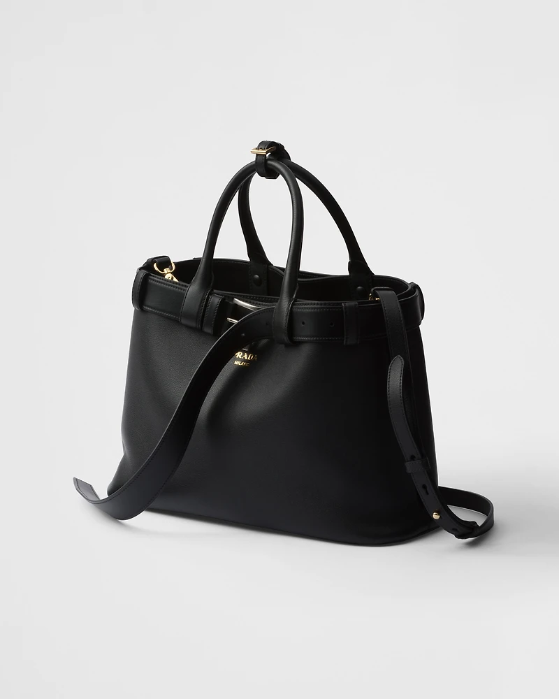 Prada Buckle medium leather handbag with belt