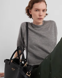 Prada Buckle leather handbag with double belt