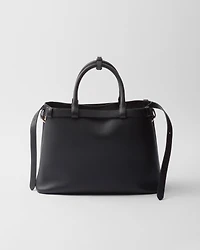 Prada Buckle leather handbag with double belt