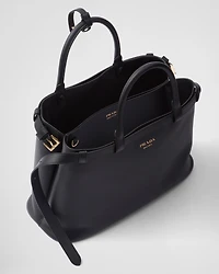 Prada Buckle leather handbag with double belt