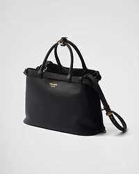 Prada Buckle leather handbag with double belt