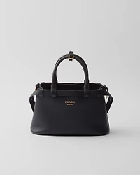 Prada Buckle leather handbag with double belt