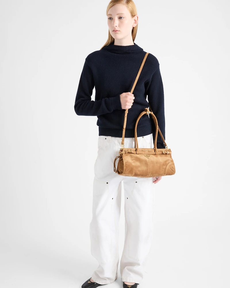 Prada Bonnie medium suede handbag