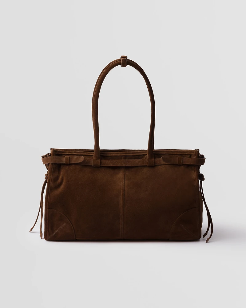 Prada Bonnie large suede handbag