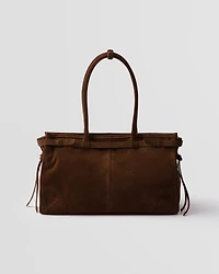 Prada Bonnie large suede handbag