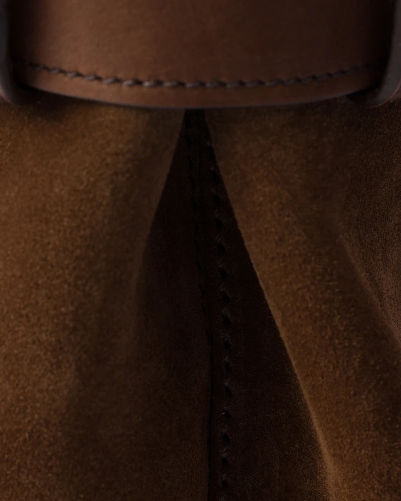 Prada Buckle medium suede bag with belt