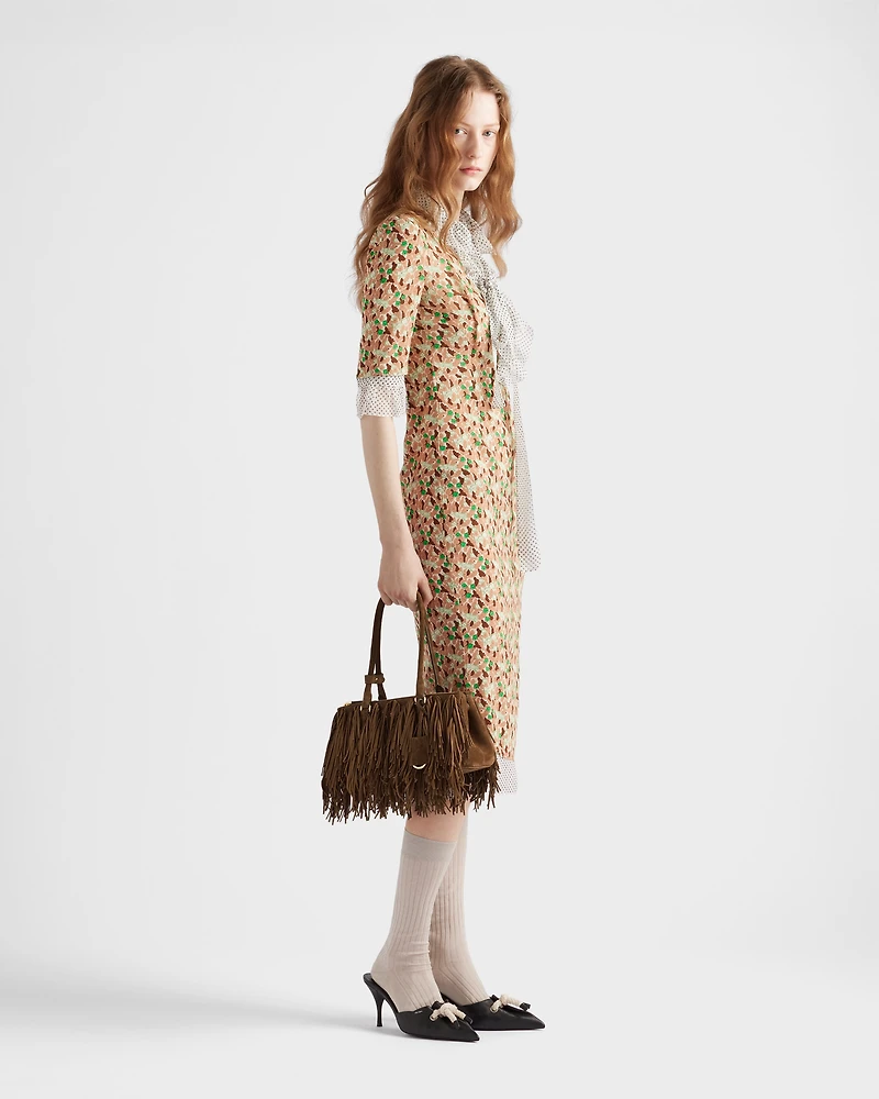 Prada Galleria medium suede bag with fringe
