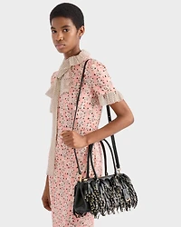 Prada Galleria medium nappa leather bag with fringe and studs