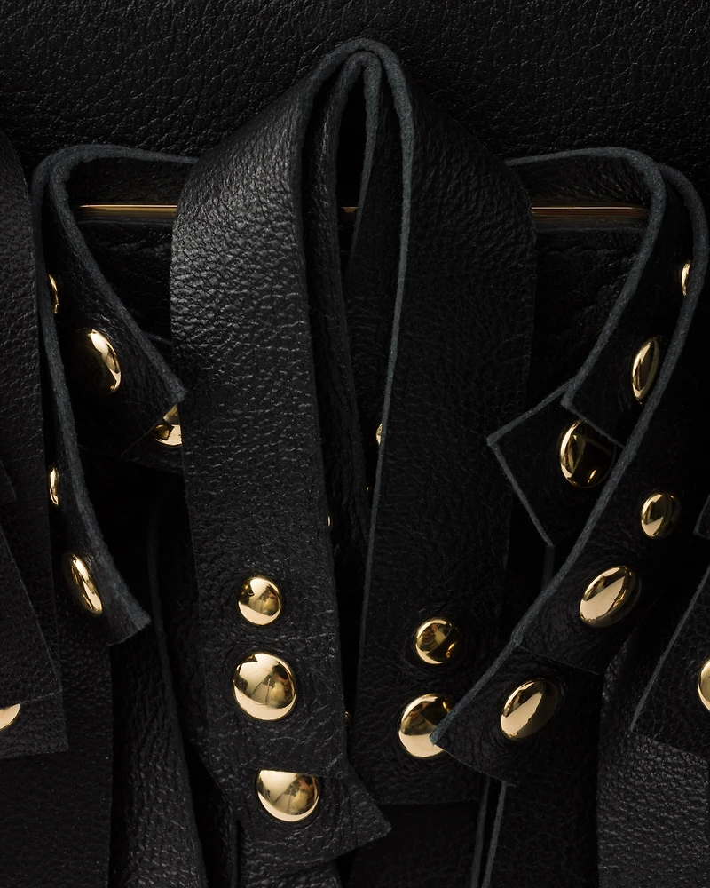 Prada Galleria medium nappa leather bag with fringe and studs