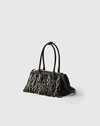Prada Galleria medium nappa leather bag with fringe and studs