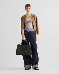Prada Buckle extra-large studded leather bag