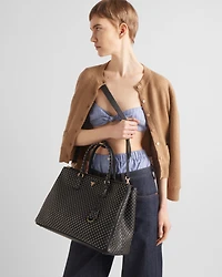 Prada Buckle extra-large studded leather bag