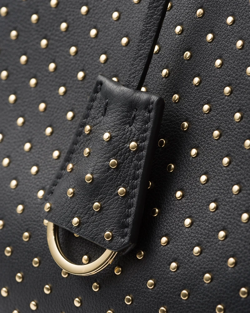 Prada Buckle extra-large studded leather bag
