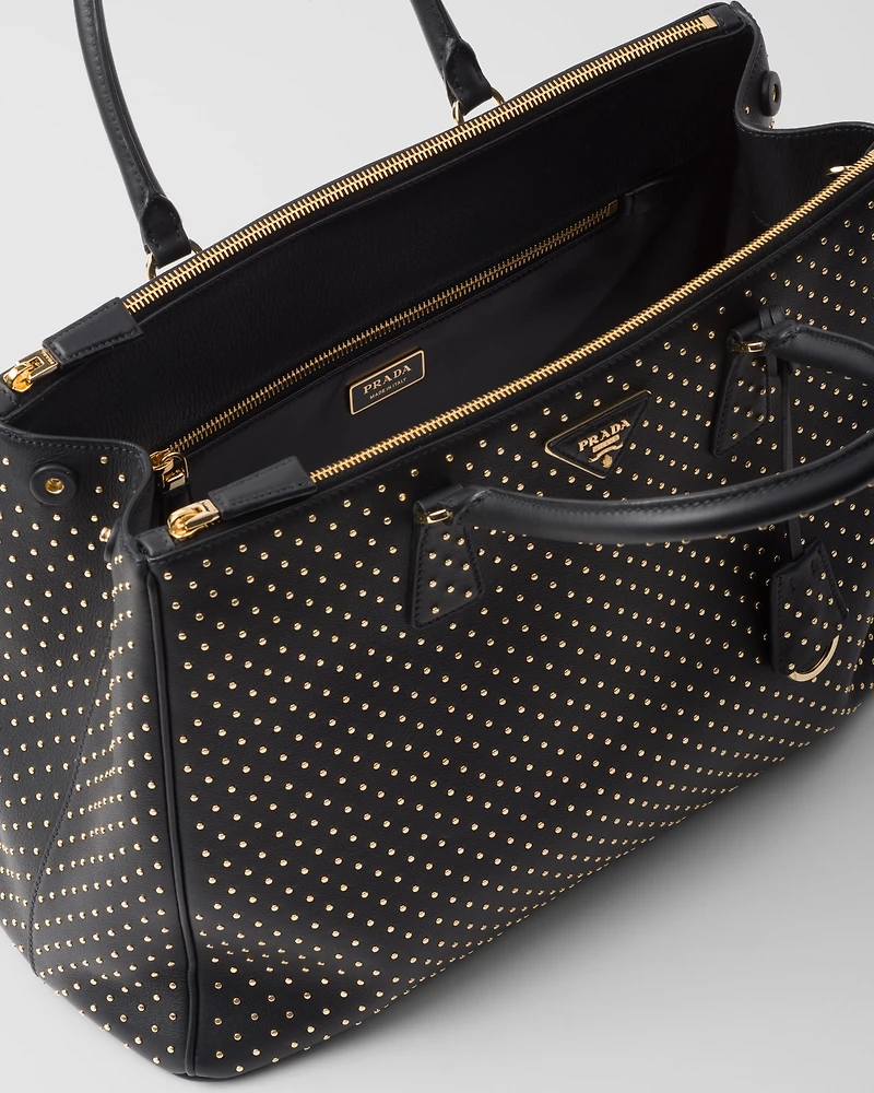 Prada Buckle extra-large studded leather bag