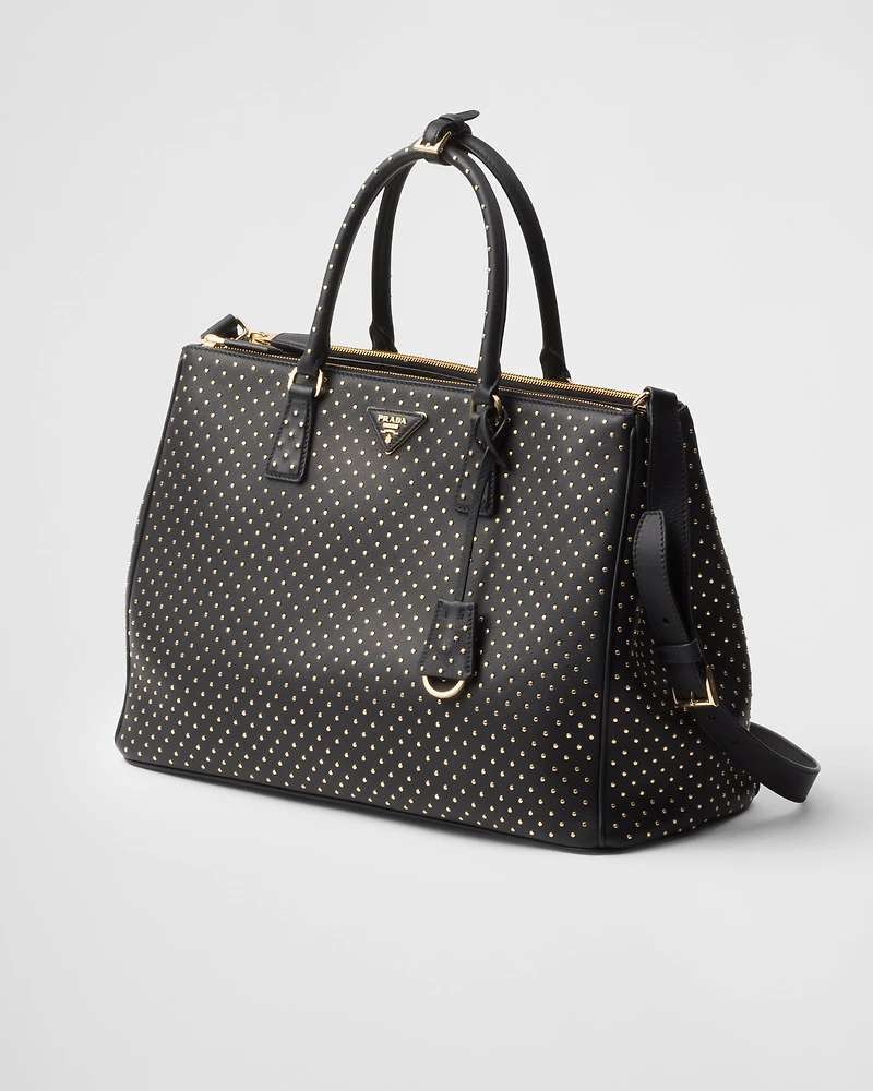 Prada Buckle extra-large studded leather bag