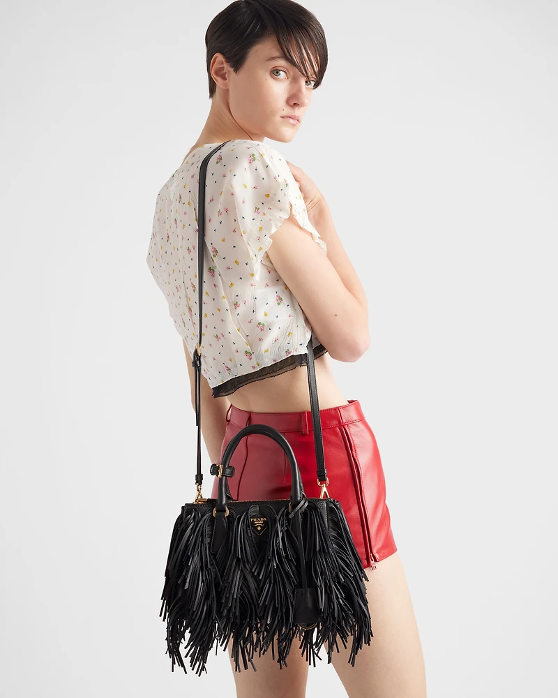 Prada Galleria small leather bag with fringe