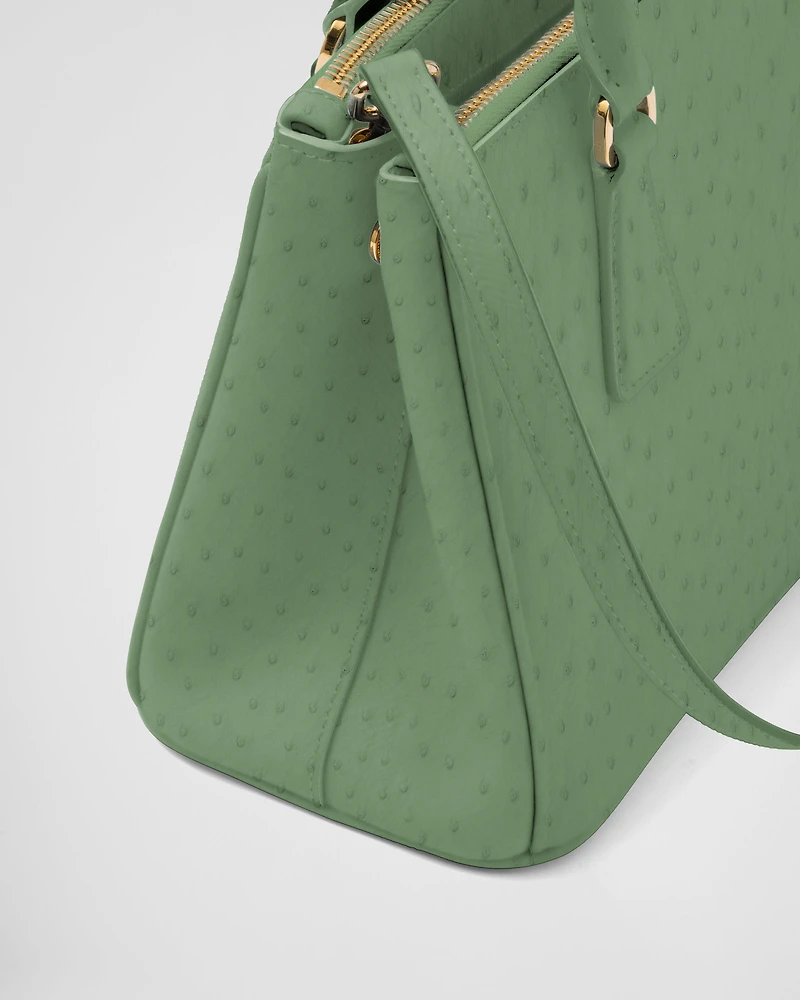 Prada Galleria small ostrich leather bag