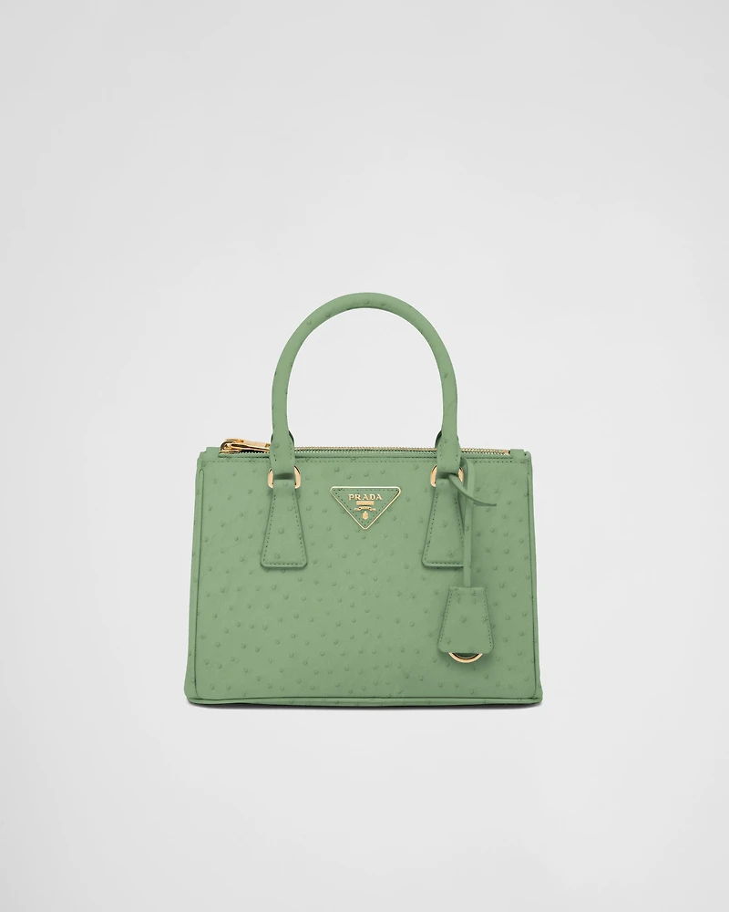 Prada Galleria small ostrich leather bag