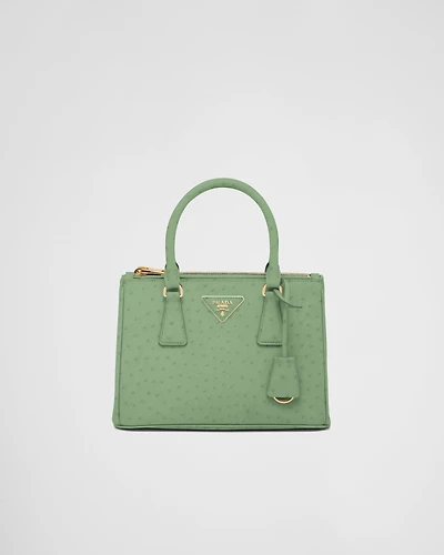 Prada Galleria small ostrich leather bag