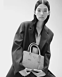 Prada Galleria small ostrich leather bag