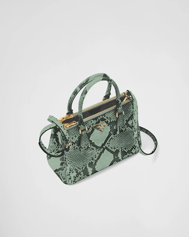 Prada Galleria small python leather bag