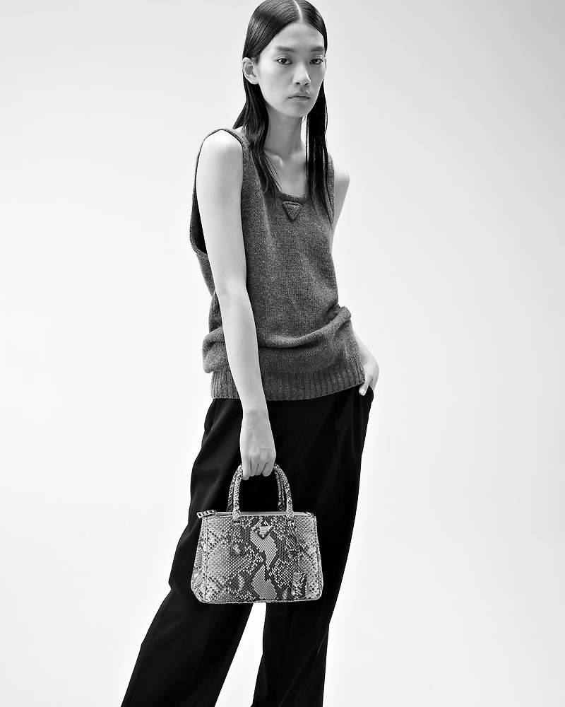 Prada Galleria small python leather bag
