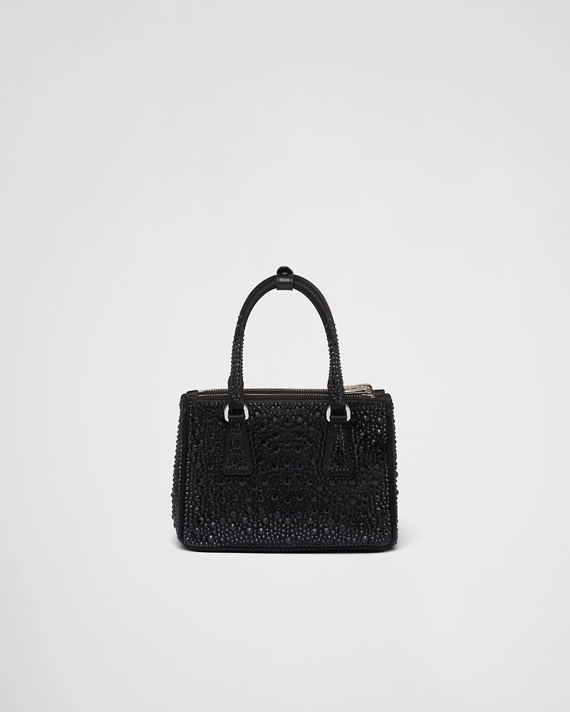 Prada Galleria mini satin bag with crystals