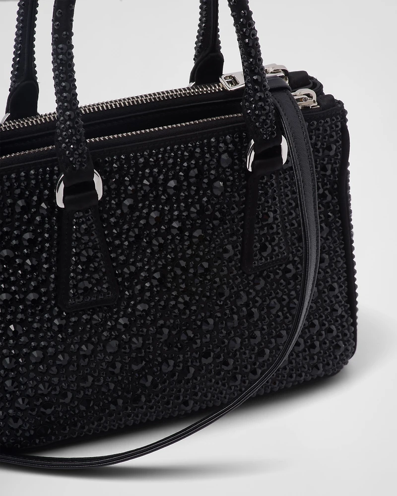 Prada Galleria mini satin bag with crystals