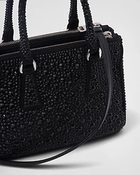 Prada Galleria mini satin bag with crystals